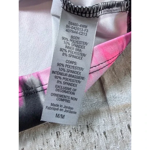 C9 by Champion Womens Pink Grey Abstract Print Active Tank Top Built-In Bra M - Picture 3 of 4